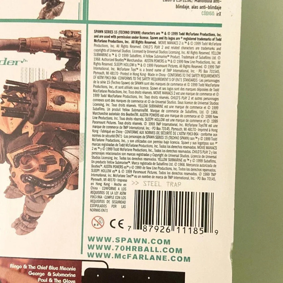 Vintage 1999 Techno Spawn Steel Trap  Series 15 McFarlane Action Figure - Picture 13 of 16